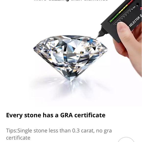 Moissanite ring set with certificate - Picture 15 of 16